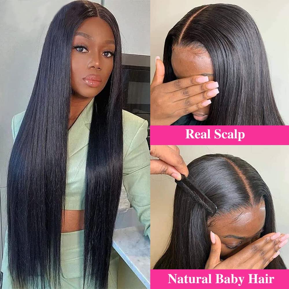 CHEETAHBEAUTY 50% Human Hair Wigs for Women - Natural Looking Synthetic Blend Wig with Adjustable Straps - Perfect for Daily Wear, Cosplay & Special Occasions