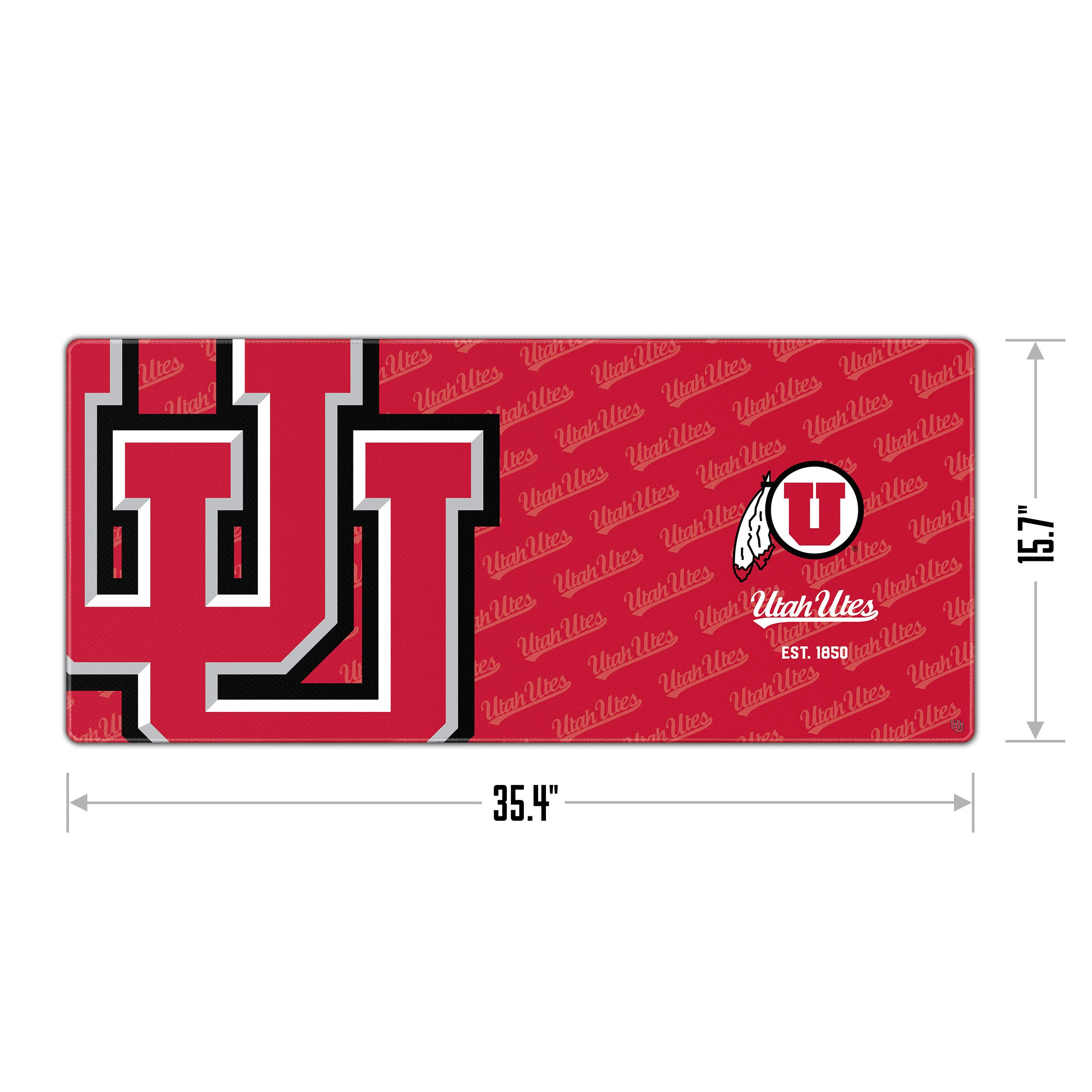 YouTheFan NCAA Utah Utes Logo Series Desk Pad - Non-Slip Mouse Pad & Gaming Surface for Office, Home, Dorm Room - Perfect for Work, Study & PC Gaming
