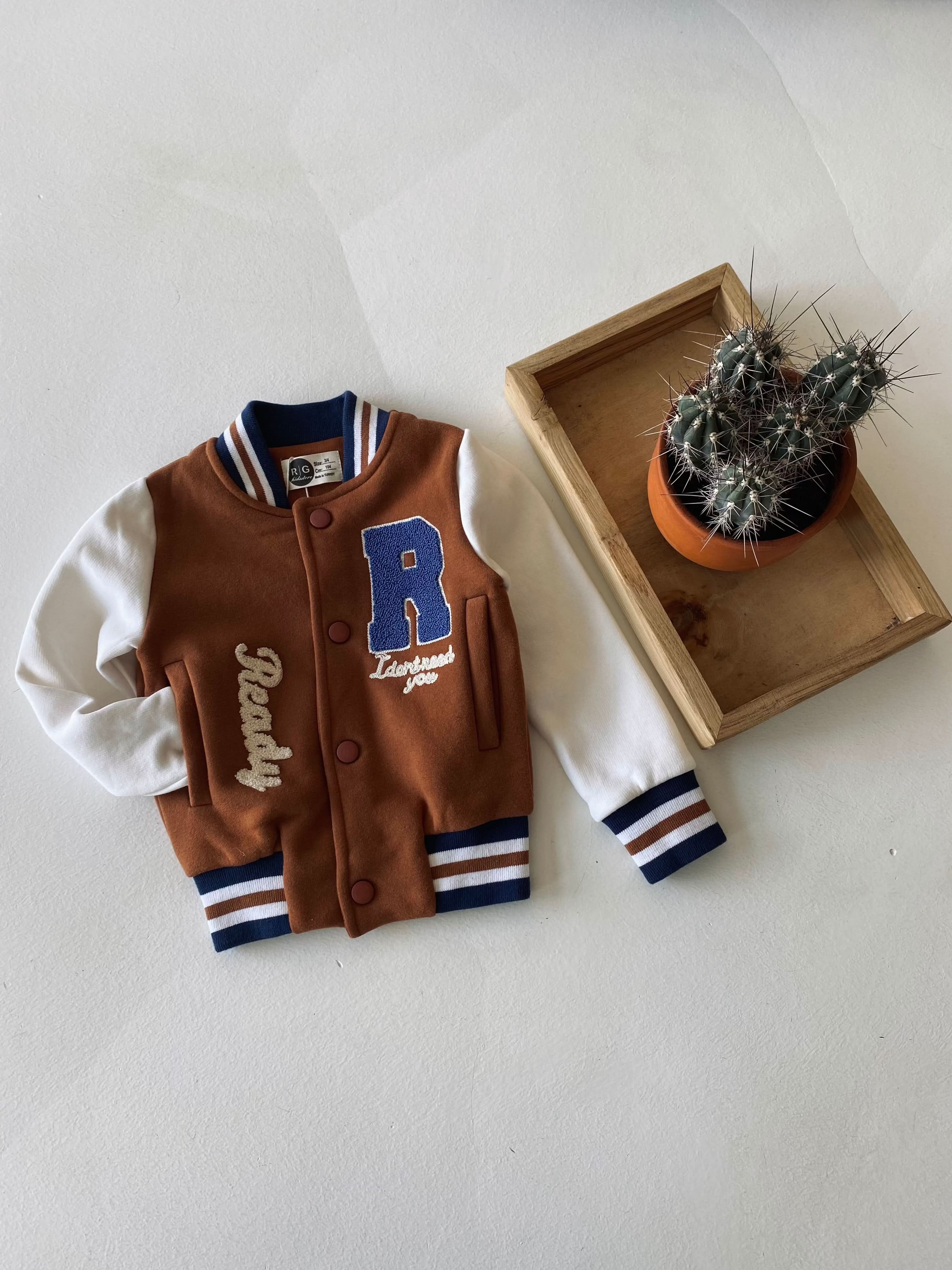 Embroidered College Jacket for Kids - Stylish & Warm Winter Coat for Boys & Girls - Perfect for School, Outdoor Activities & Casual Wear