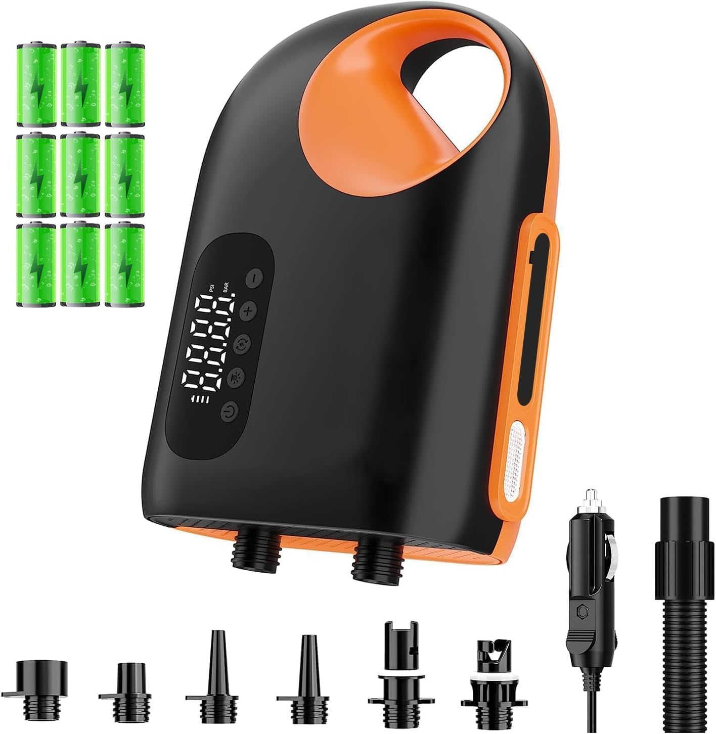 **18000mAh Rechargeable Electric SUP Air Pump - Dual Stage 20PSI High Pressure Inflator for Paddle Boards, Inflatable Boats, Tents | Portable & Fast Inflation & Deflation | Perfect for Camping, Beach, Water Sports**