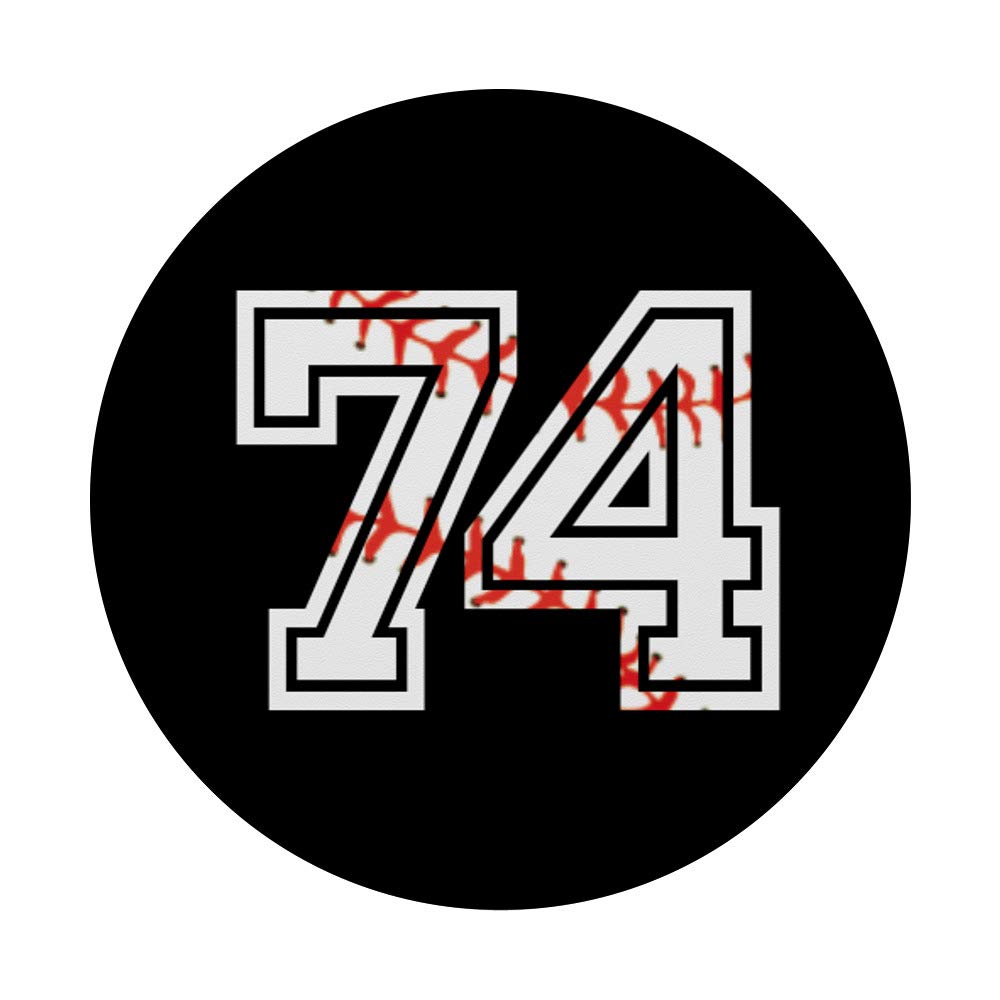 BASEBALL Player #74 Jersey Back No. 74 Sports Pit Ball Gift - PopSockets Grip and Stand for Phones and Tablets - Perfect for Fans, Games, and Everyday Use