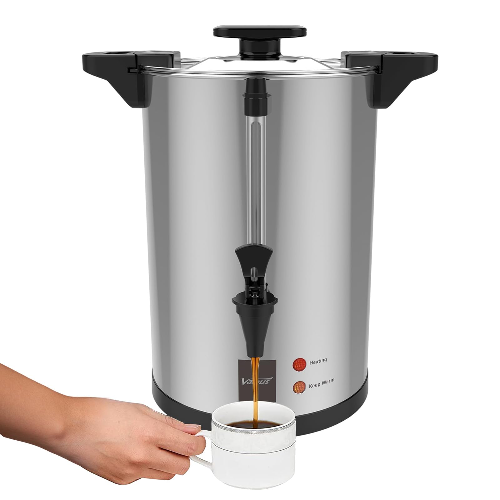 **Valgus 8L (55-Cup) Commercial Grade Stainless Steel Coffee Urn with Percolator – Large Capacity Coffee Maker & Hot Water Dispenser for Home, Office, Wedding, Catering & Events – Perfect for Parties, Buffets & Hospitality Use**