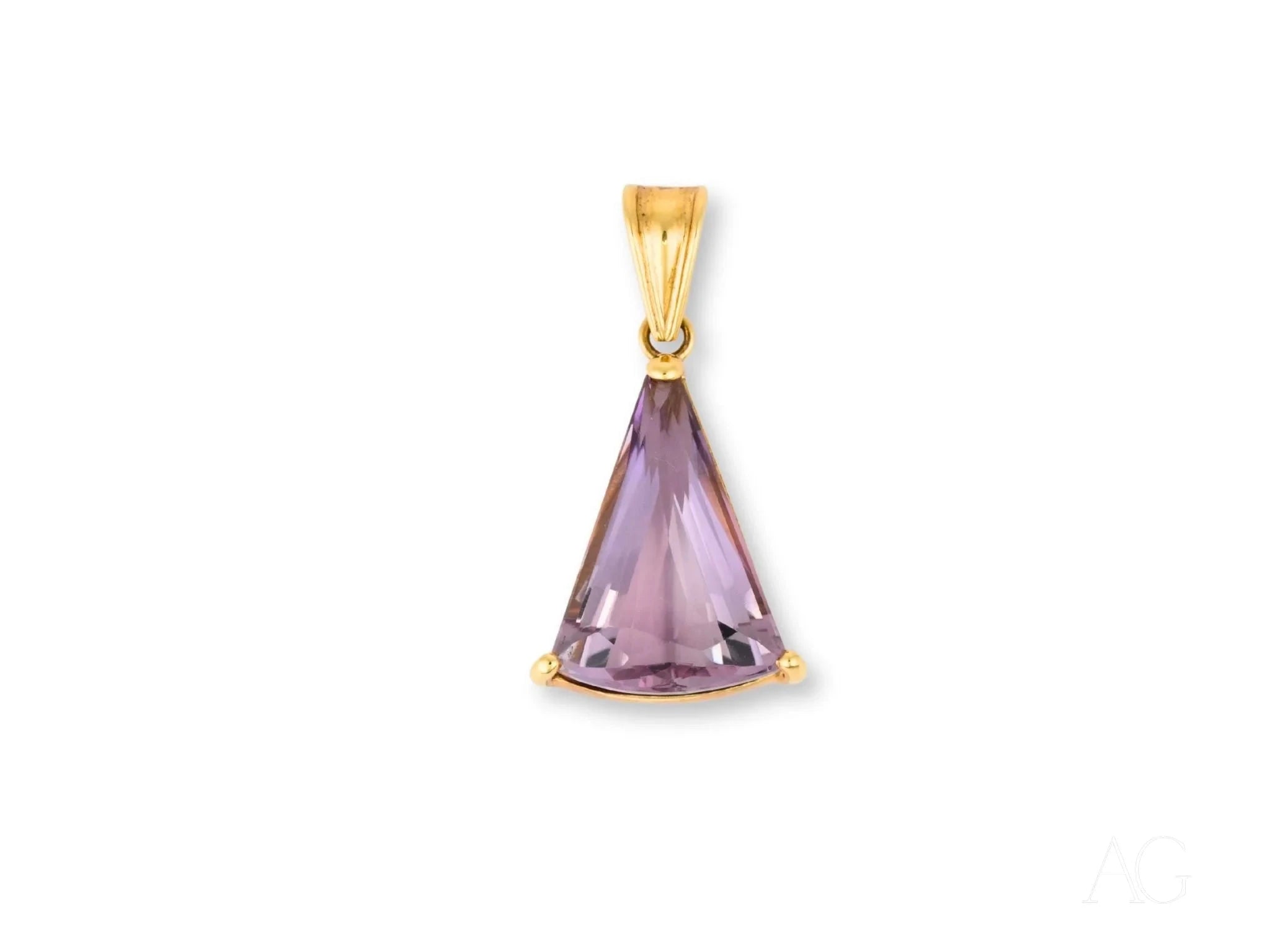Natural Amethyst Trillion Cut Pendant Necklace for Women - Elegant Purple Gemstone Jewelry Gift for Birthday, Anniversary & Special Occasions