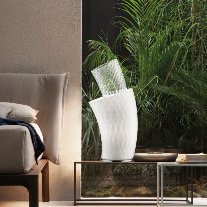 ASSIBA Modern Table Lamp - Adjustable LED Bedside Lamp with USB Port, Touch Control & Dimmable Light for Bedroom, Living Room, Office & Study - Warm White & Cool White Lighting Options