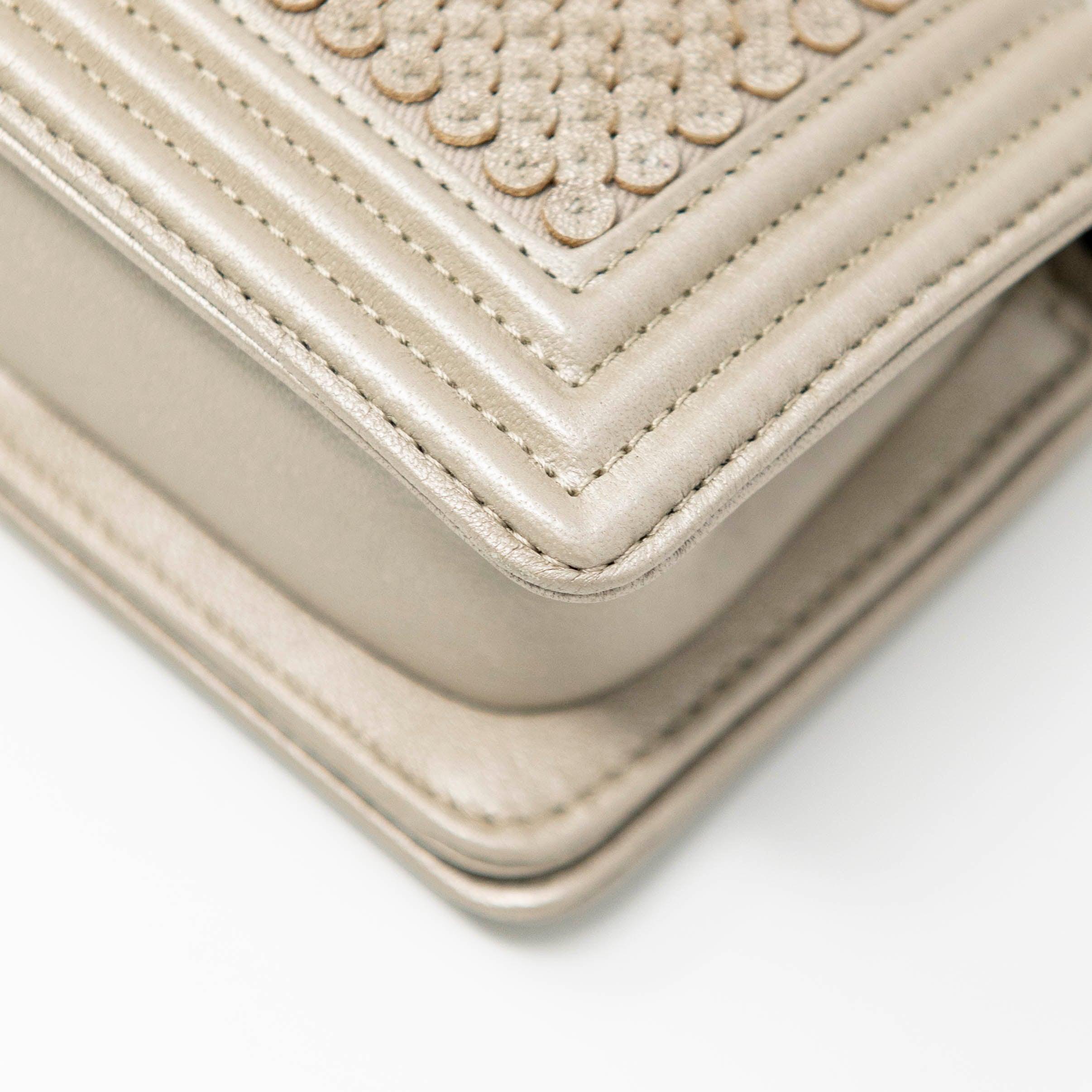 Chanel Metallic Mini Scaled Boy Bag - Luxury Crossbody Bag for Women | Perfect for Evening Parties, Date Nights & Special Occasions