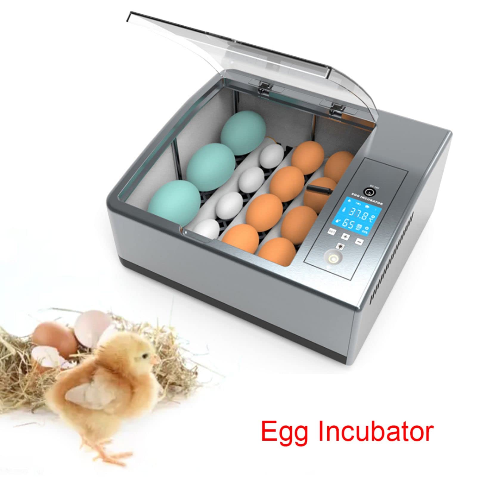 Automatic Egg Incubator for 16 Eggs with LCD Display - Digital Poultry Hatcher for Chicken, Duck & Quail Eggs with Auto-Turning Function | Perfect for Home Farming, Classroom Projects & Backyard Poultry Breeding