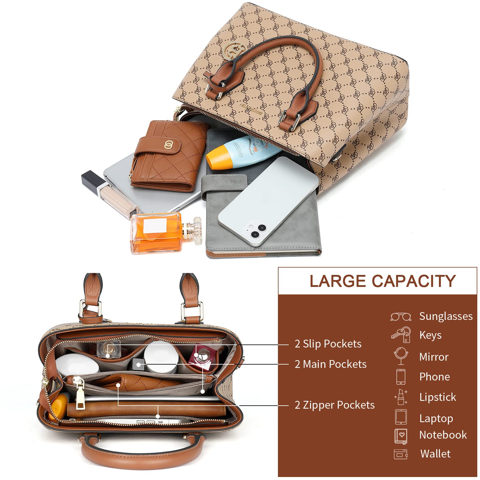 BOSTANTEN Genuine Leather Women's Handbag Top Handle Satchel Purse Medium Size - Perfect for Work, Travel, and Everyday Use