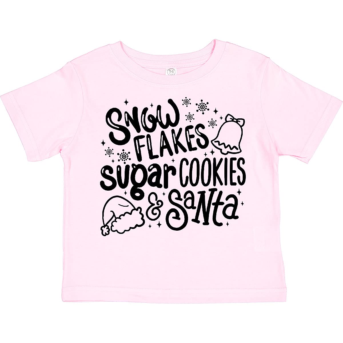 Inktastic Christmas Snowflakes Sugar Cookies and Santa Toddler T-Shirt - Cute Holiday Outfit for Toddlers, Christmas Party & Family Photos
