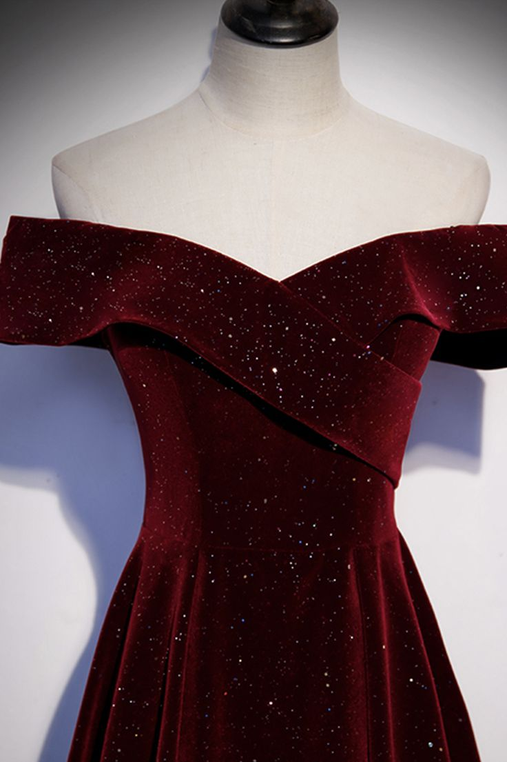 Burgundy Velvet Long A-Line Prom Dress J6129 - Elegant Evening Gown for Homecoming, Formal Dances & Special Occasions
