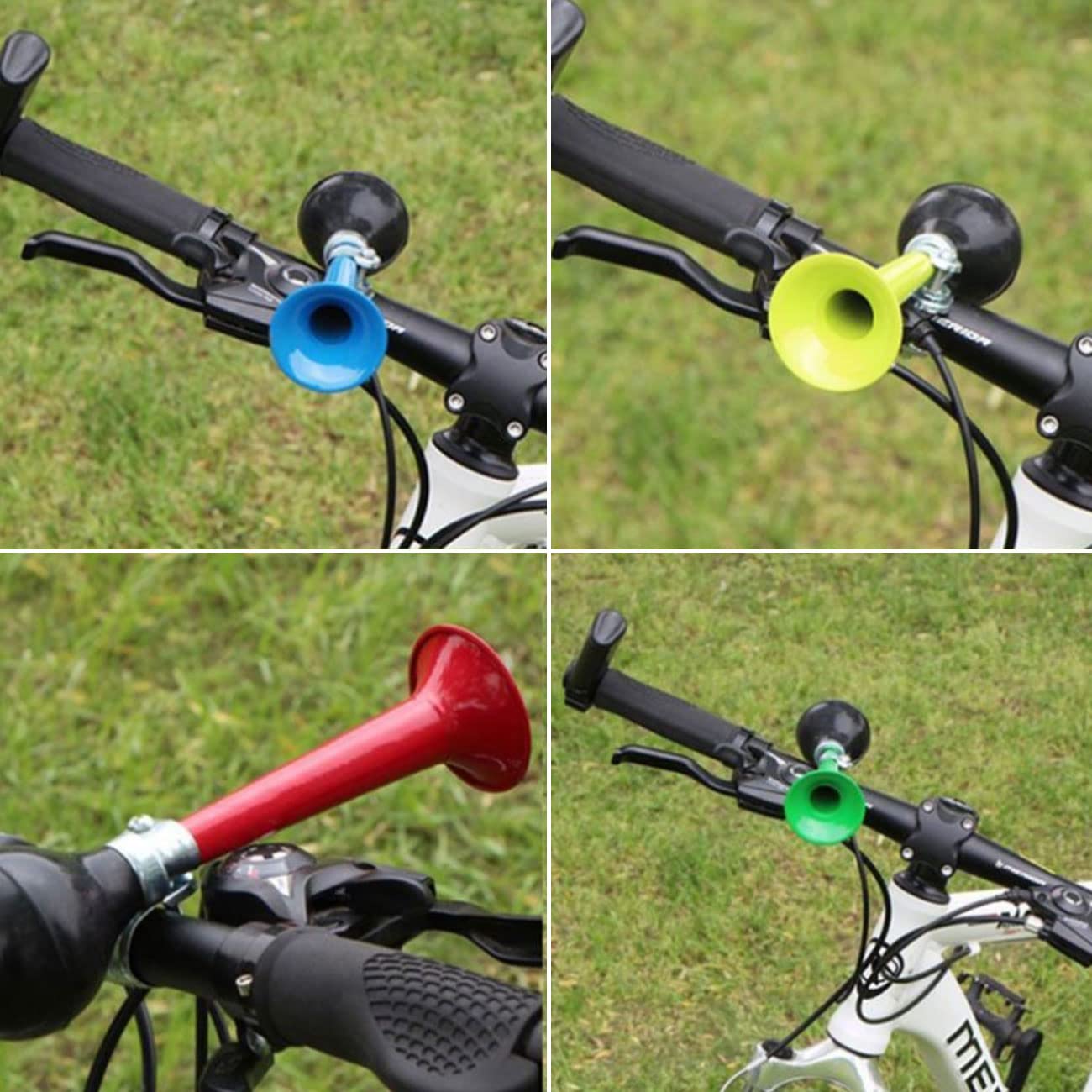 7 Inch Bike Metal Air Horn - Loud Bicycle Bell with Rubber Squeeze Grip | Durable Bike Accessory for Kids Bikes, Vehicles & Golf Carts | Perfect for Safety Alerts & Outdoor Cycling