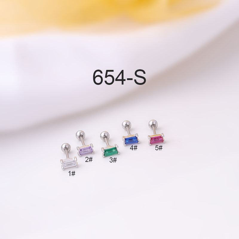 20G Emerald Conch Stud Forward Helix Piercing Earrings - Hypoallergenic Surgical Steel Jewelry for Cartilage & Helix - Perfect for Everyday Wear & Special Occasions