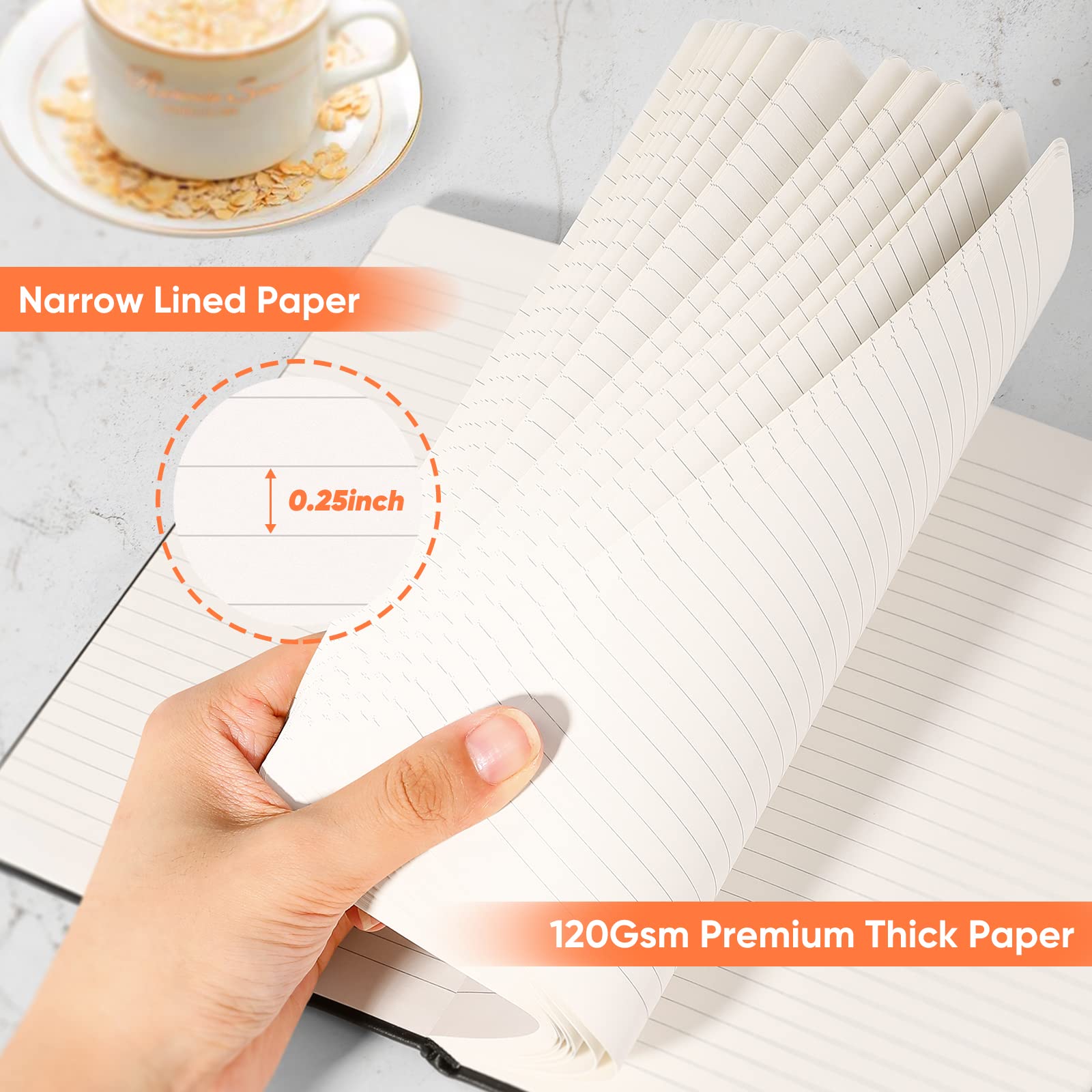Huhuhero 20 Pack Lined Hardcover Notebooks, College Ruled Writing Journal with 120 GSM Thick Paper - 5