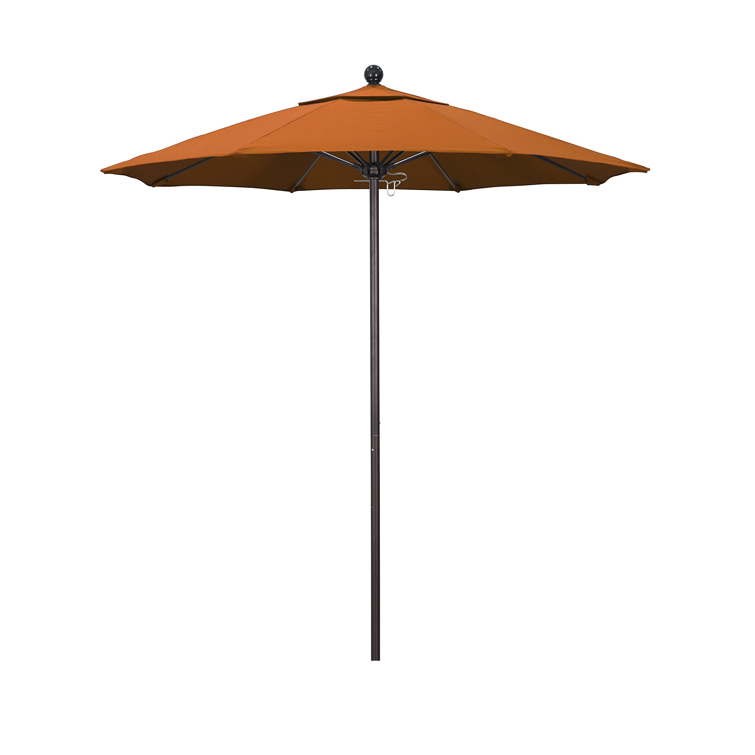 California Umbrella 7.5' Round Patio Umbrella with Aluminum/Fiberglass Frame - Push Button Open, Bronze Pole & Pacifica Tuscan Fabric - Perfect for Outdoor Dining, Poolside Lounging, and Backyard Relaxation