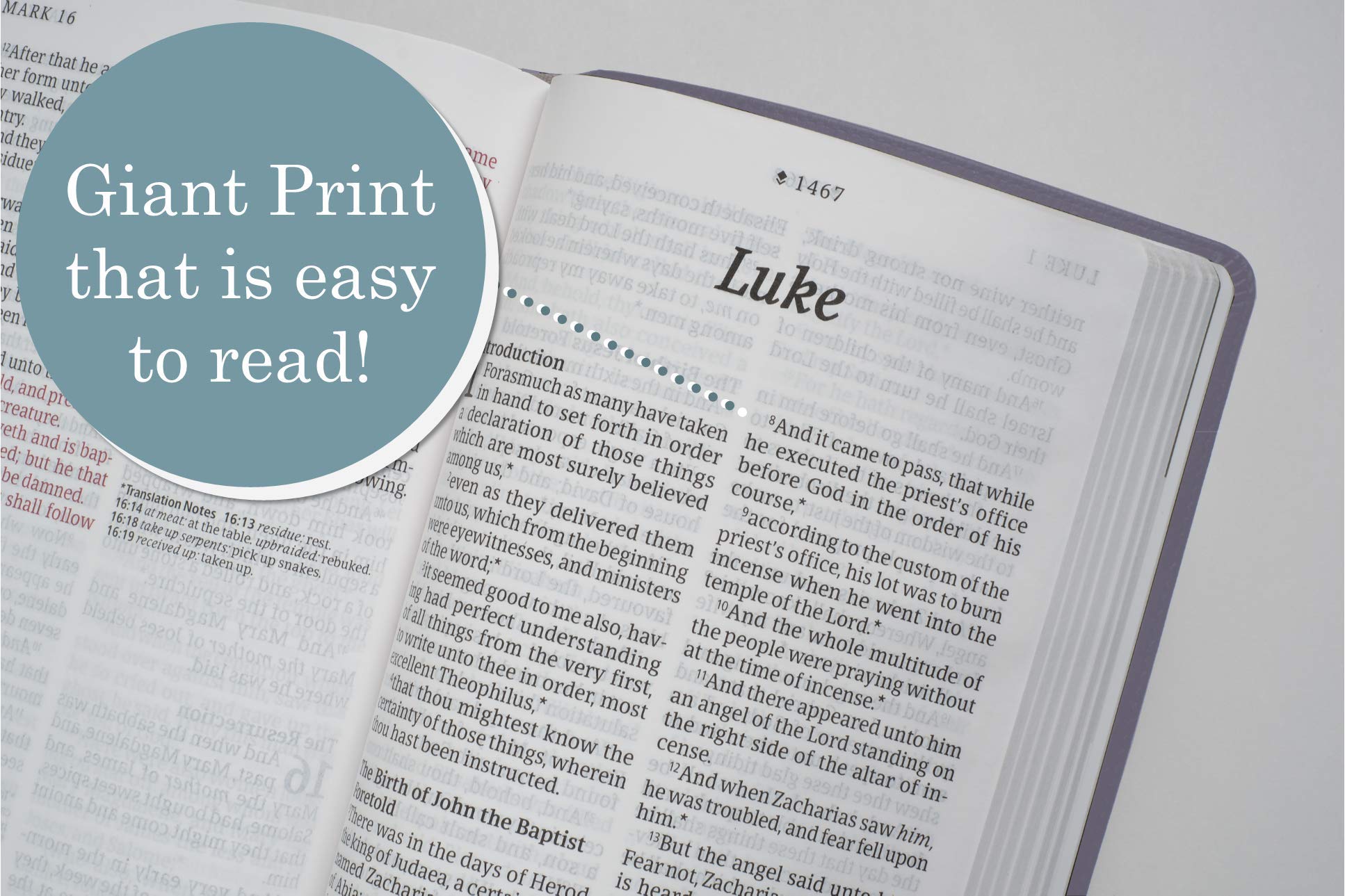 KJV Giant Print Bible - LeatherLike Peony Lavender - Red Letter Edition for Daily Devotion & Worship