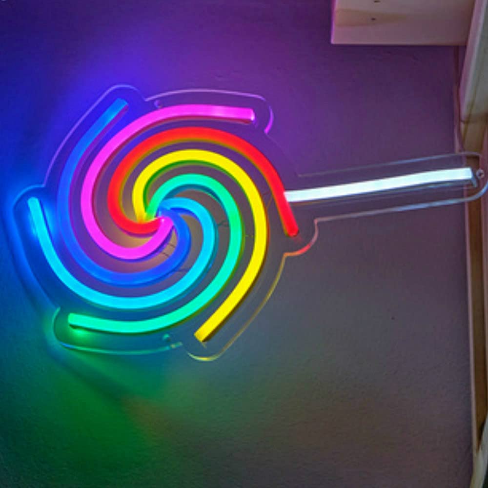 LED Neon Light Sign - Candy Sugar Wall Decor for Bedroom, Wedding & Birthday Party | Indoor Night Lamp, Kids Room Decor, Valentine's Gift | Perfect for Home, Bar, Cafe & Office Lighting