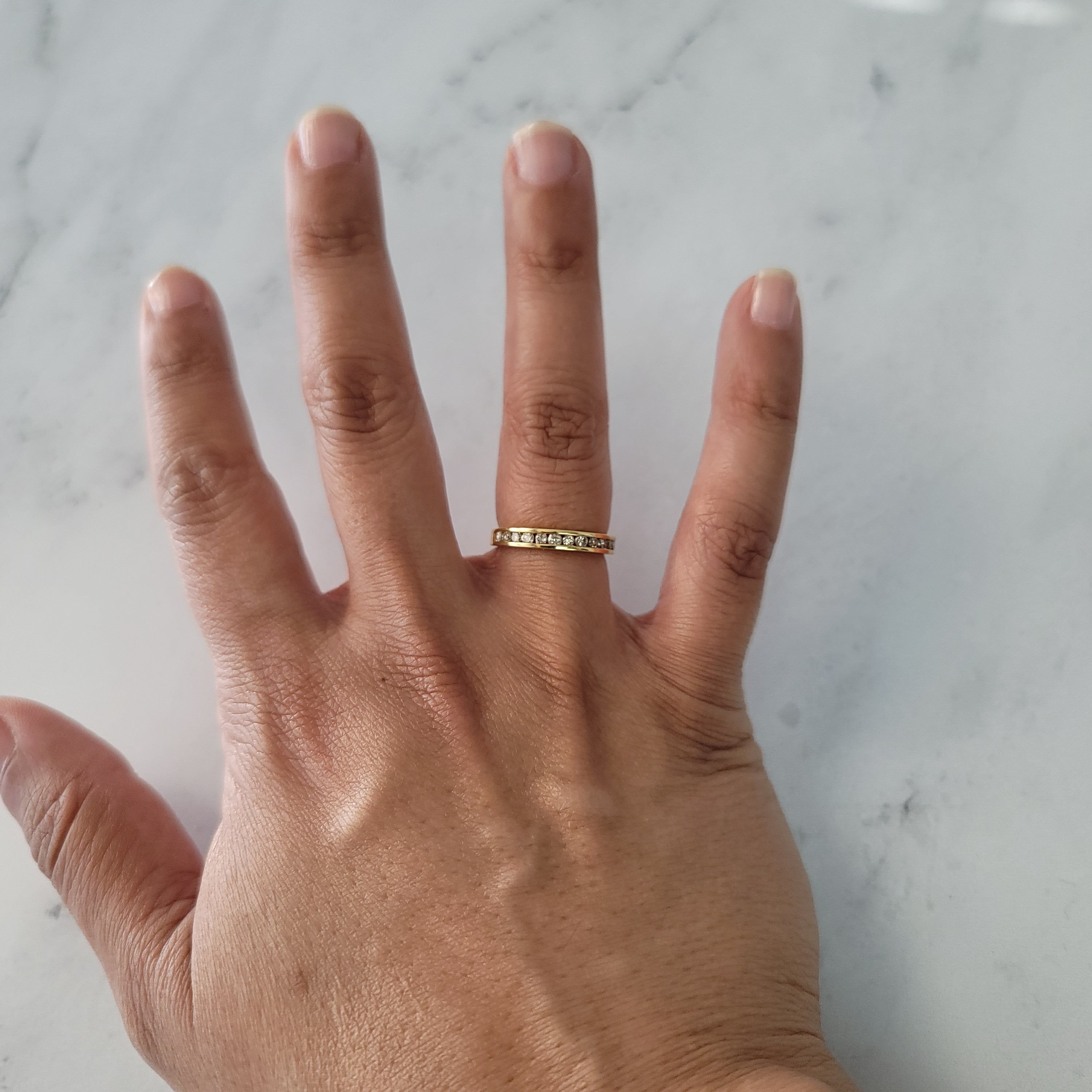 3MM Half Carat Round Diamond Wedding Band - Elegant Solitaire Engagement Ring for Women, Dainty Stackable Promise Ring, Perfect for Anniversaries & Proposals