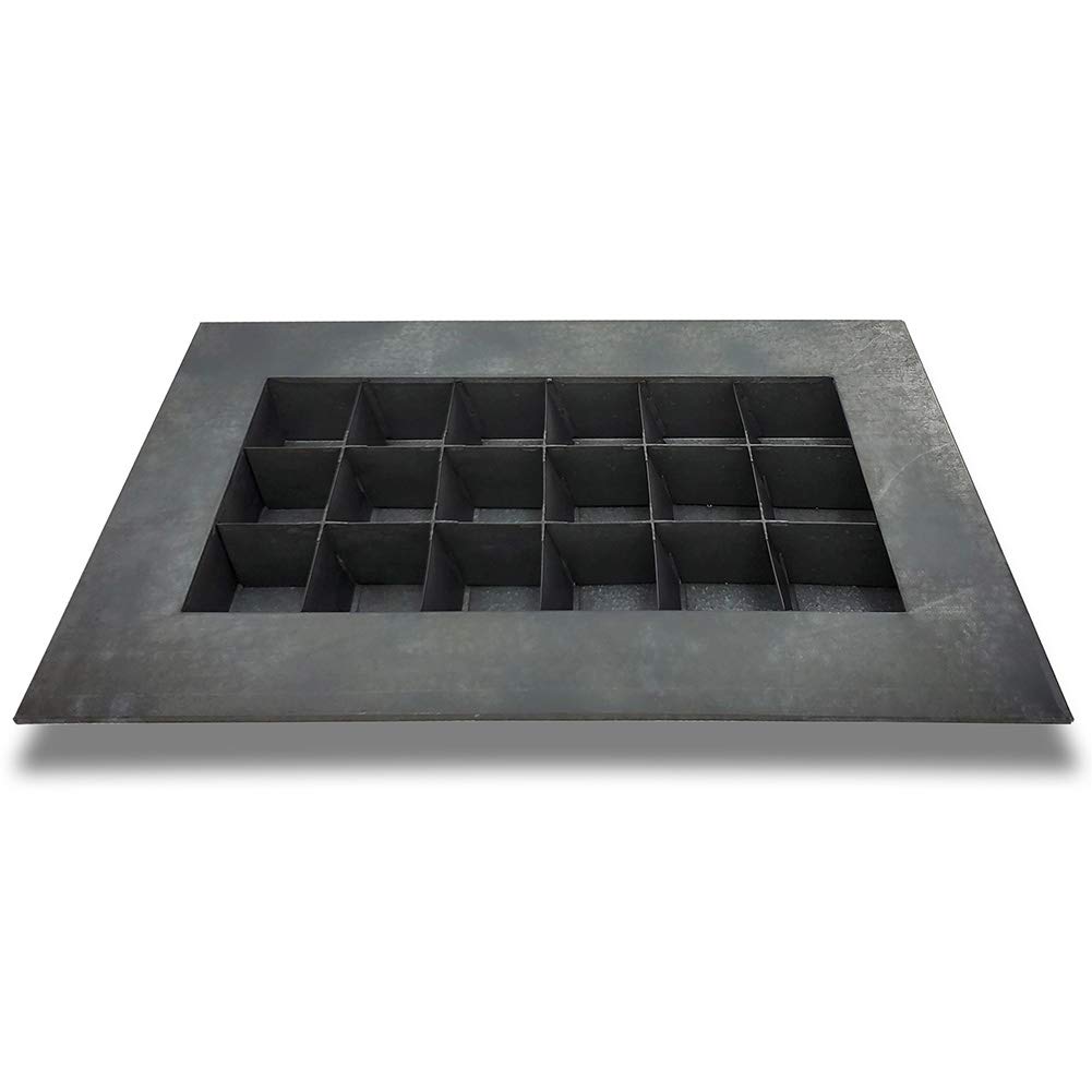 Modern Black Zinc 18-Pocket Succulent Planter - Galvanized Steel Wall Mounted Vertical Garden for Indoor/Outdoor Home Decor - Perfect for Small Plants, Herbs & Air Plants in Living Room, Balcony or Office