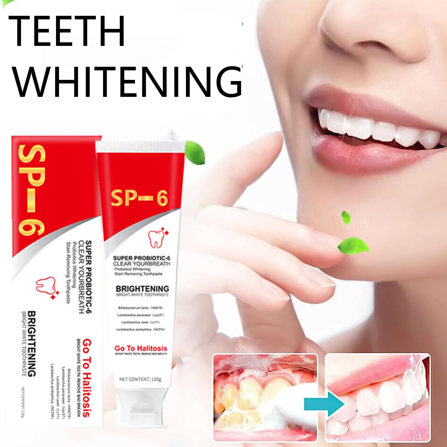 Super Probiotic-6 Toothpaste for Whitening & Fresh Breath | SP-6 Ultra Whitening Formula | 4.9 oz | Promotes Oral Health & Bright Smile for Daily Use