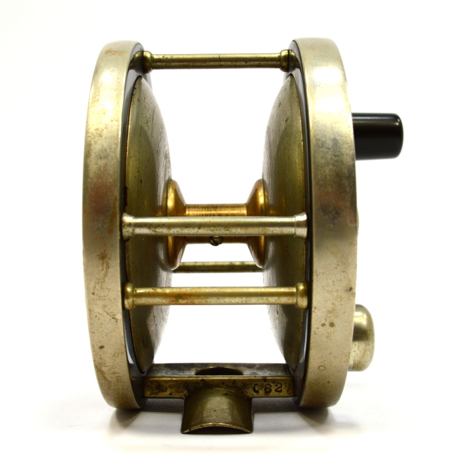 Vintage Antique EDWARD VOM HOFE No. 504 TOBIQUE 2/0 Salmon Fly Fishing Reel with Genuine Leather Case - Rare Collectible for Fly Fishing Enthusiasts & Outdoor Adventures