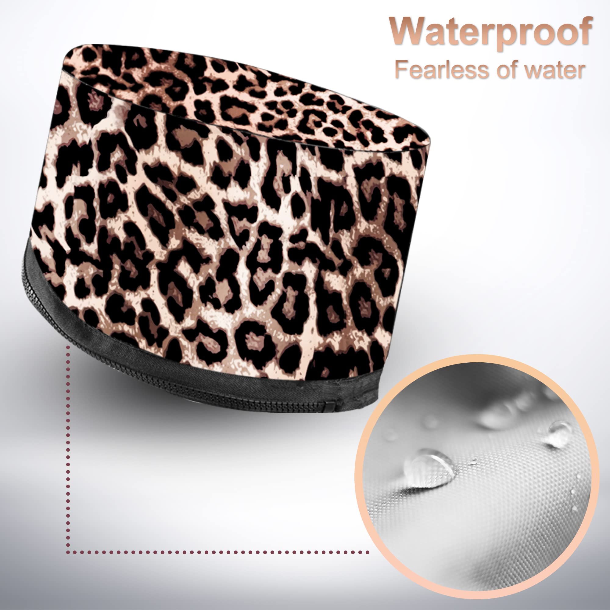 Deep Conditioning Heat Cap for Natural Hair - Ingeware Portable Electric Thermal Hair Steamer Cap with Leopard Print | Home Hair Spa Treatment for Moisturizing & Repairing Damaged Hair | Perfect for Deep Conditioning, Hot Oil Treatments & Salon-Quality Results at Home