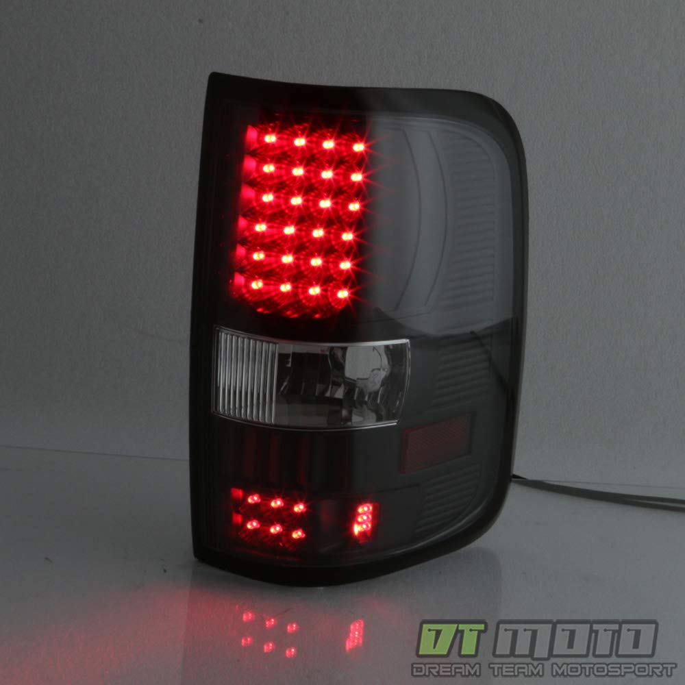 ACANII LED Tail Lights Brake Lamps - Smoked Lens Black Housing for 2004-2008 Ford F150 Pickup Truck (Pair Left+Right, Cyber Black V2) - Upgrade Your Truck's Style & Safety for Night Driving