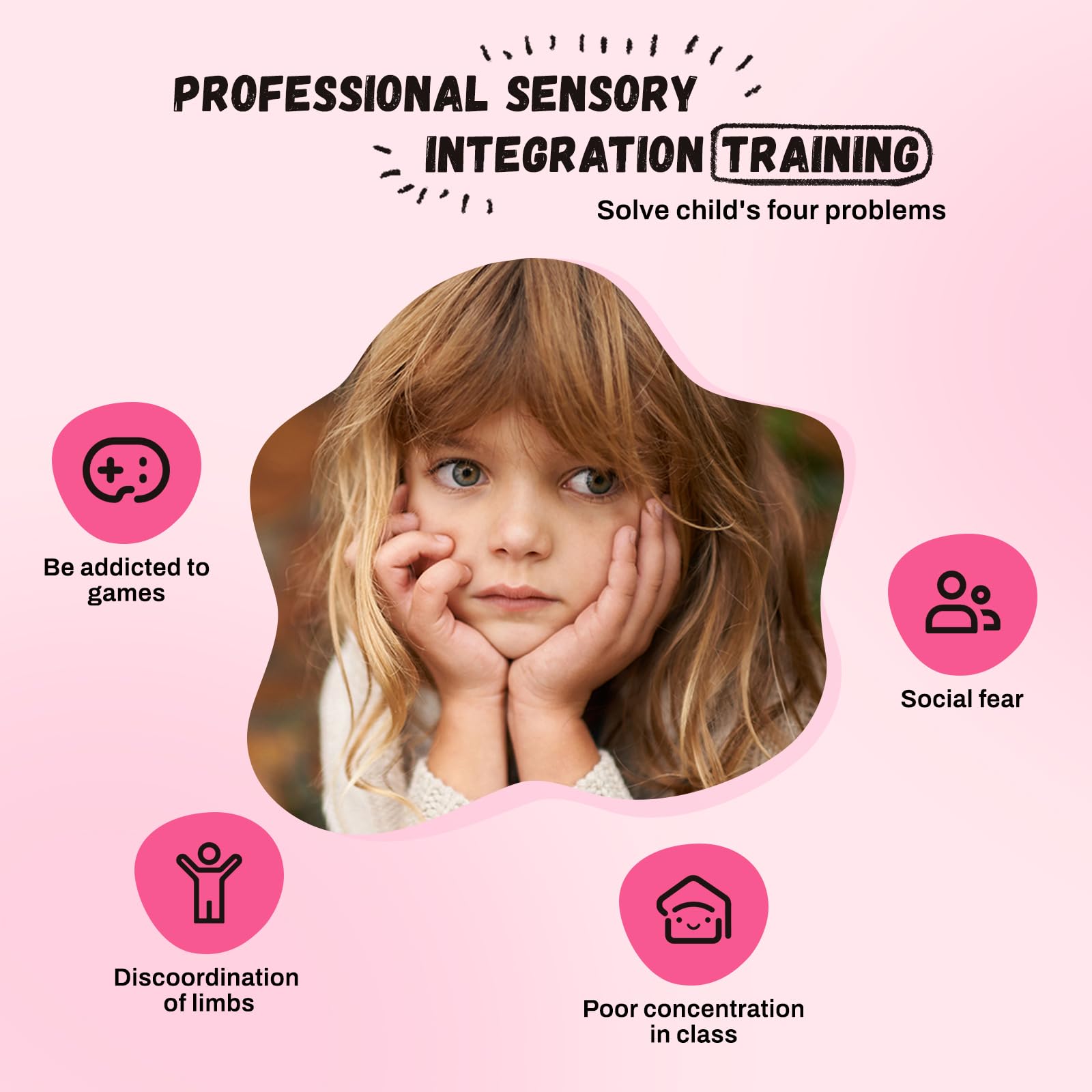 **Petal Kids Swivel Chair - 360° Spinning Sensory Chair for Autistic Children (3+ Years) | Rose Red Non-Slip Seat for Body Coordination & Fitness Training | Perfect for Playrooms, Therapy, and Home Use**