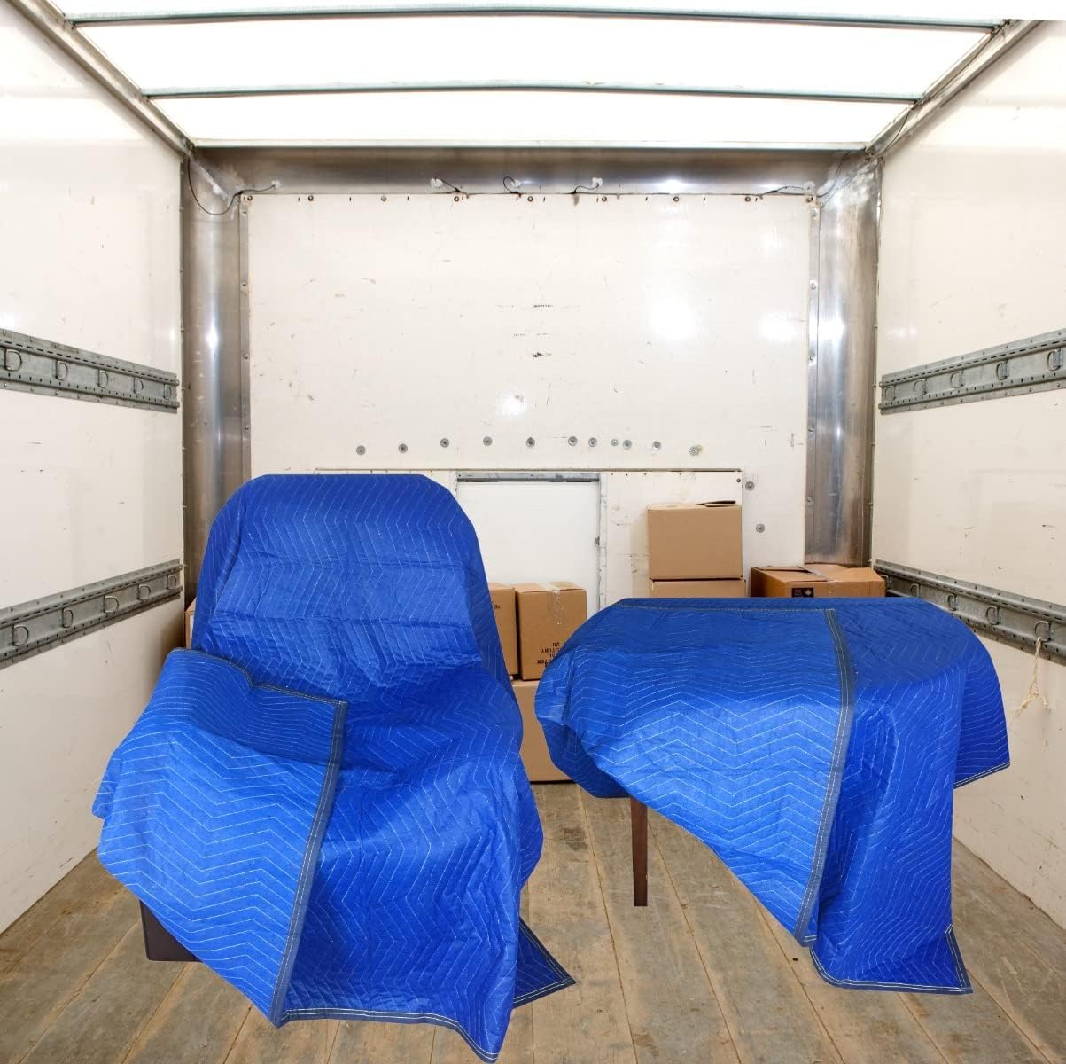 8 Pack Heavy Duty Moving Blankets 40x72in - Quilted Padded Packing Blankets for Furniture Protection, Shipping & Moving Supplies | Ideal for Home Moves, Warehousing & Furniture Transport