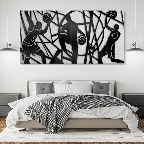 Grey Black Basketball Wall Art