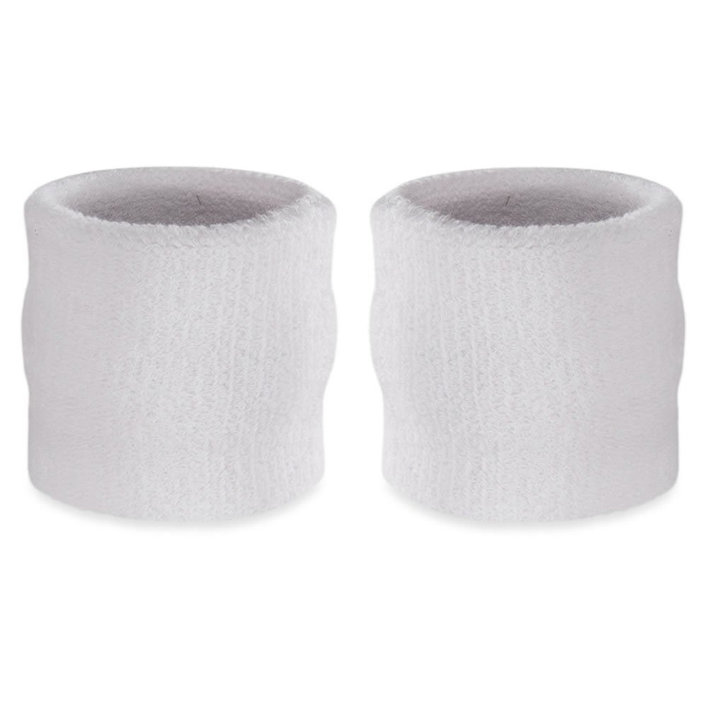 Suddora White Sweatband Set - 1 Headband & 2 Wristbands - Breathable Cotton Terry Cloth Sports Sweatbands for Men & Women - Perfect for Basketball, Tennis, Running & Workouts