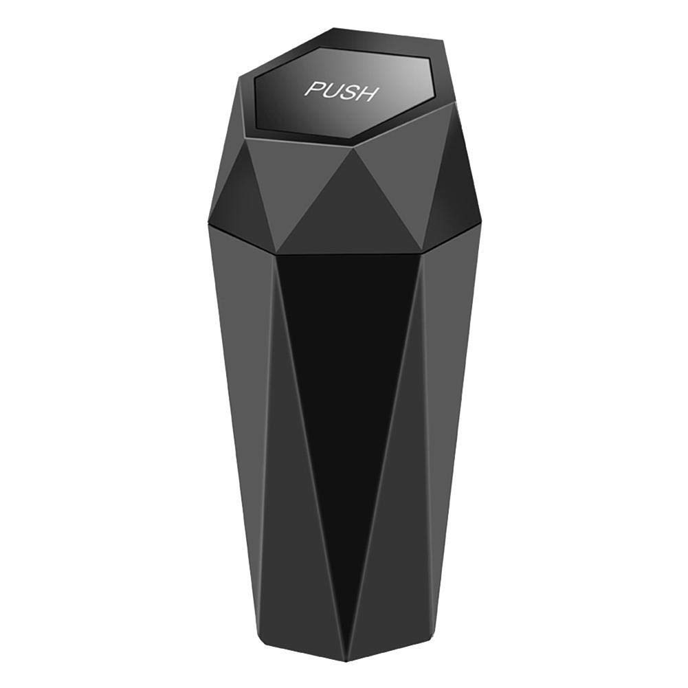 Portable Car Trash Can with Lid - Leak-Proof Auto Garbage Bin for Car, Home, Office & Travel - Mini Dustbin for Automotive, Bedroom & Decorative Use (Black) | Perfect for Road Trips, Commuting & Workspace Organization