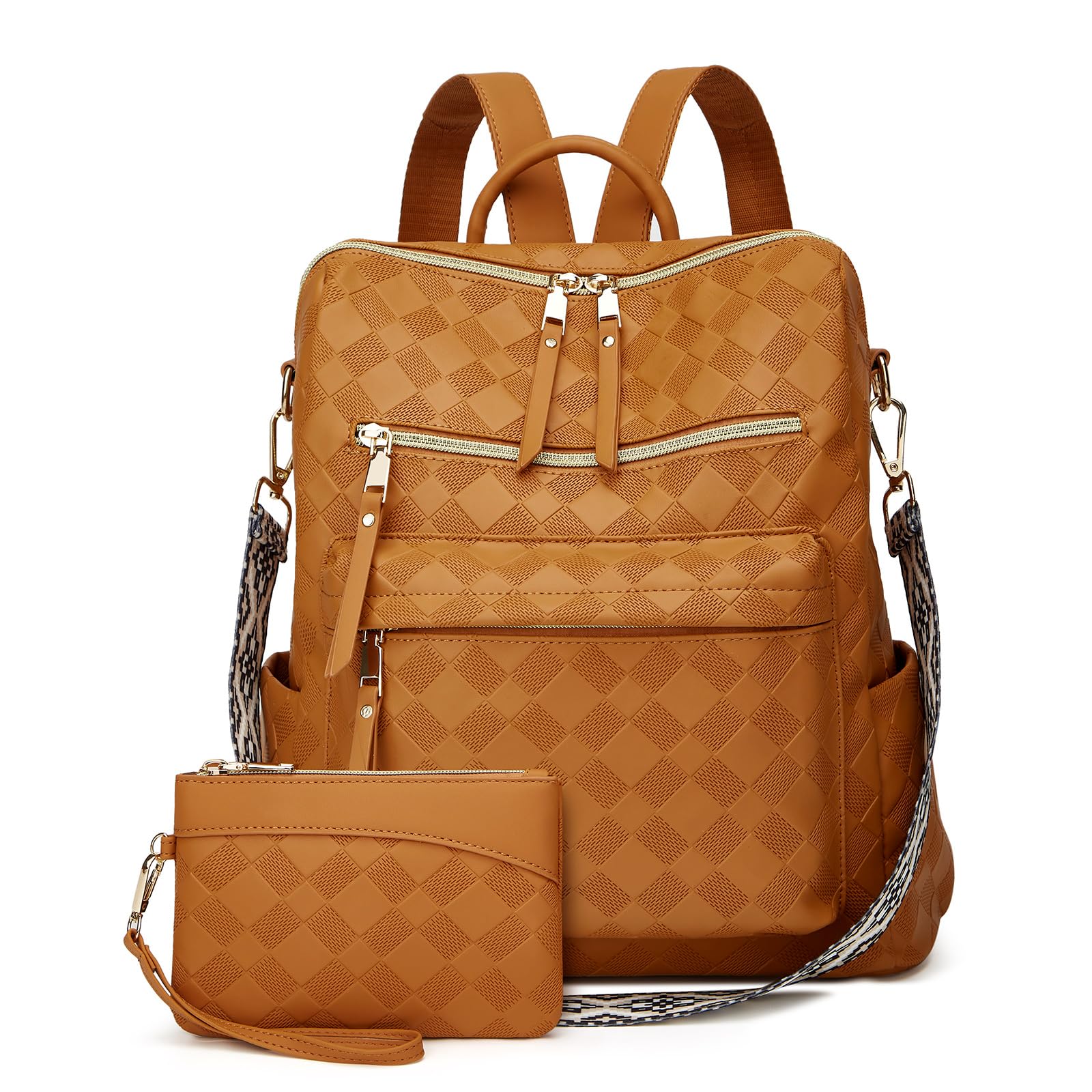 Stylish Women's PU Leather Convertible Backpack Purse - 2-in-1 Travel Satchel & Handbag Set for Daily Use, Work & Weekend Getaways