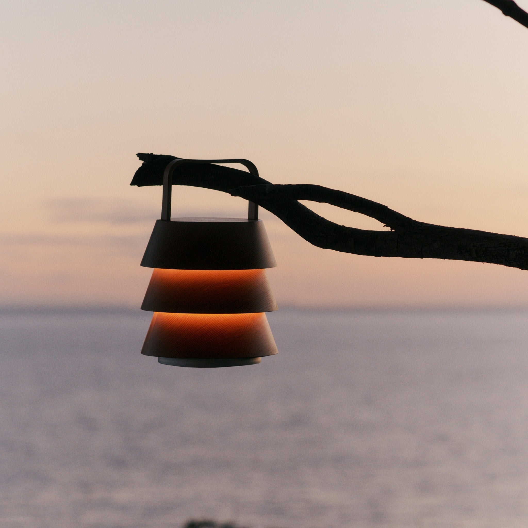 FERM LIVING Luver Portable Lamp - Natural Rattan Table Light for Bedroom, Living Room & Outdoor Use