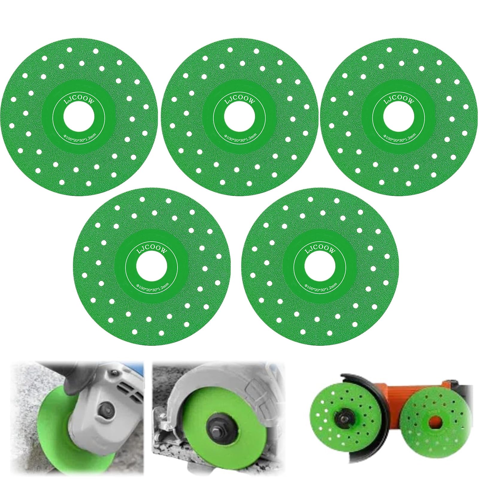 5-Piece 4-Inch Diamond Chamfered Saw Blades - Premium Glass Cutting Discs for Angle Grinder, Perfect for Rock Slab, Tile & Flat Surface Grinding | DIY Home Renovation & Professional Construction Projects