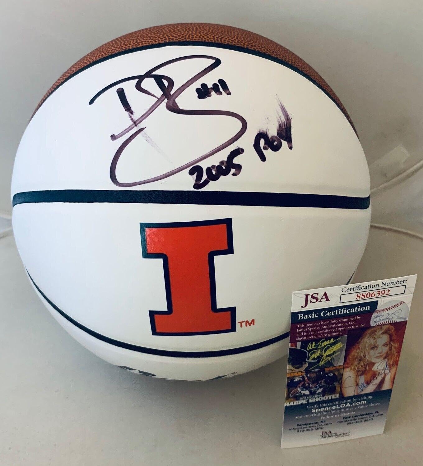 Dee Brown Autographed Illinois Fighting Illini Logo Basketball - JSA Certified Signed College Memorabilia - Perfect for Sports Collectors & Illini Fans Display