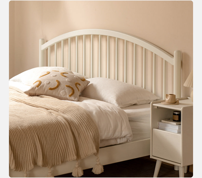 Solid Wood Bed Frame - Beech or Poplar - Queen/King Size - Modern & Sturdy Design for Bedroom, Guest Room, or Dorm - Free Shipping & Easy Assembly