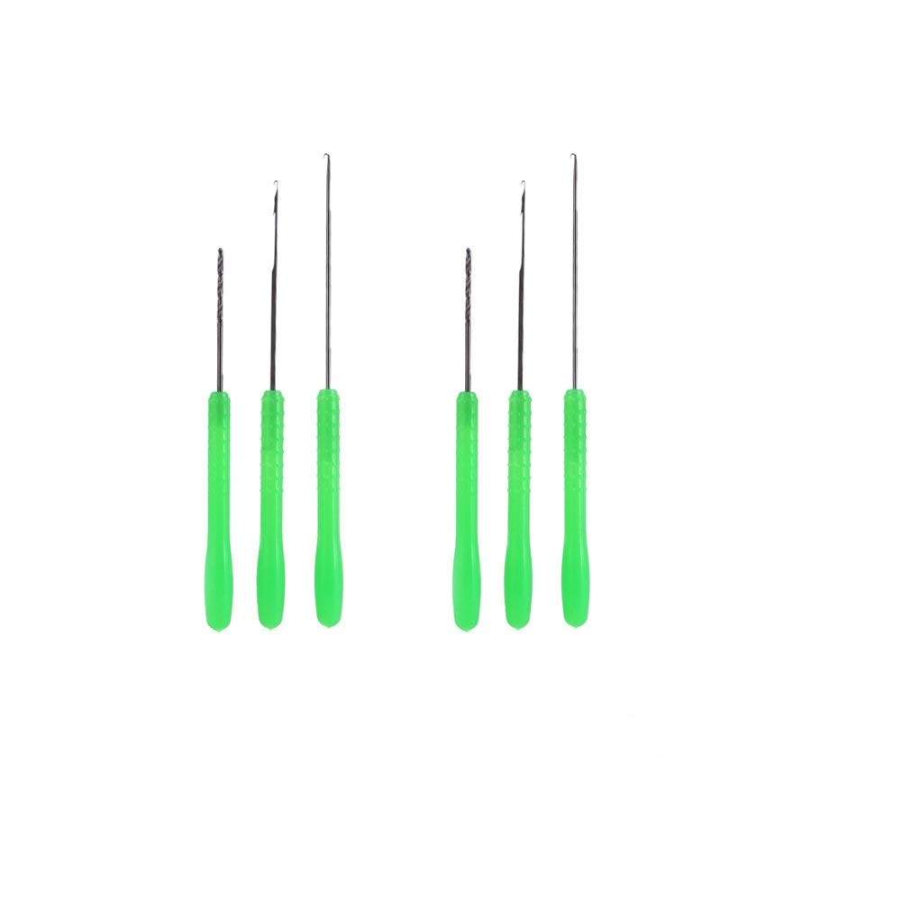 2-Piece Carbon Steel Fishing Bait Needle Tool Set - 3-in-1 Stringer Drill Hooks, Nut Boilie Needle & Latching Needle for Carp Bait Preparation | Perfect for Freshwater Fishing, Bait Rigging & DIY Tackle Making