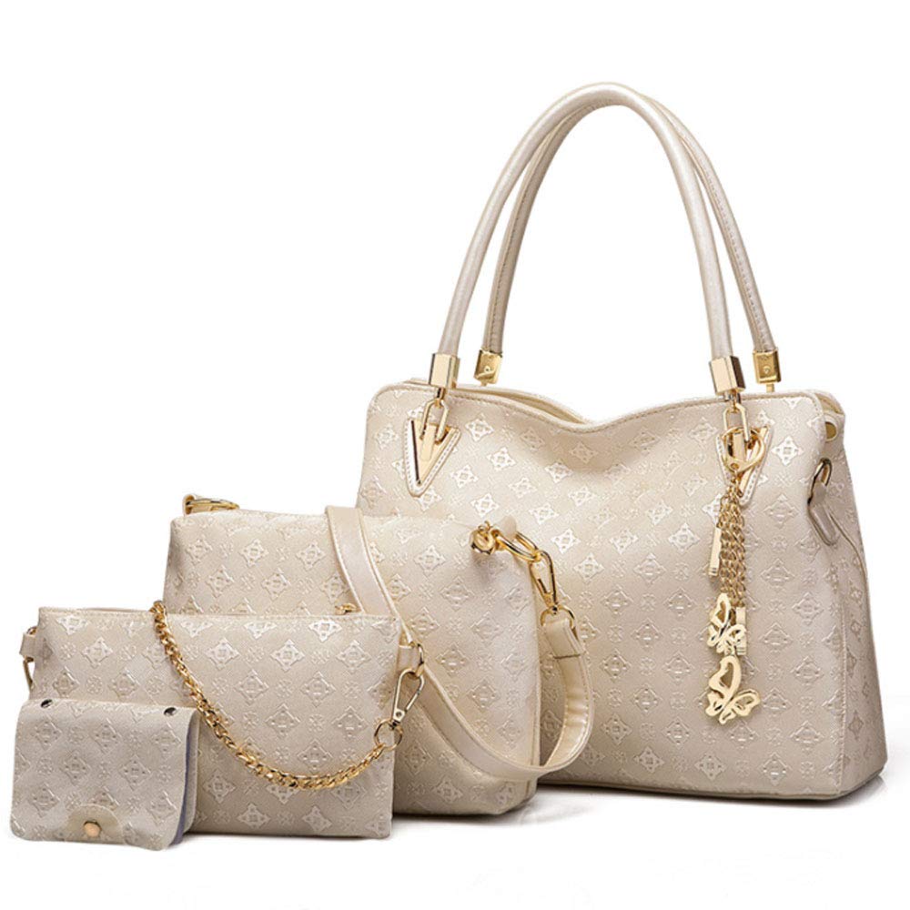 FiveloveTwo Women's PU Leather Handbag - Stylish Tote Satchel Shoulder Bag with Tassel Print, Top Handle & Card Holder - Perfect for Work, Travel, and Everyday Use