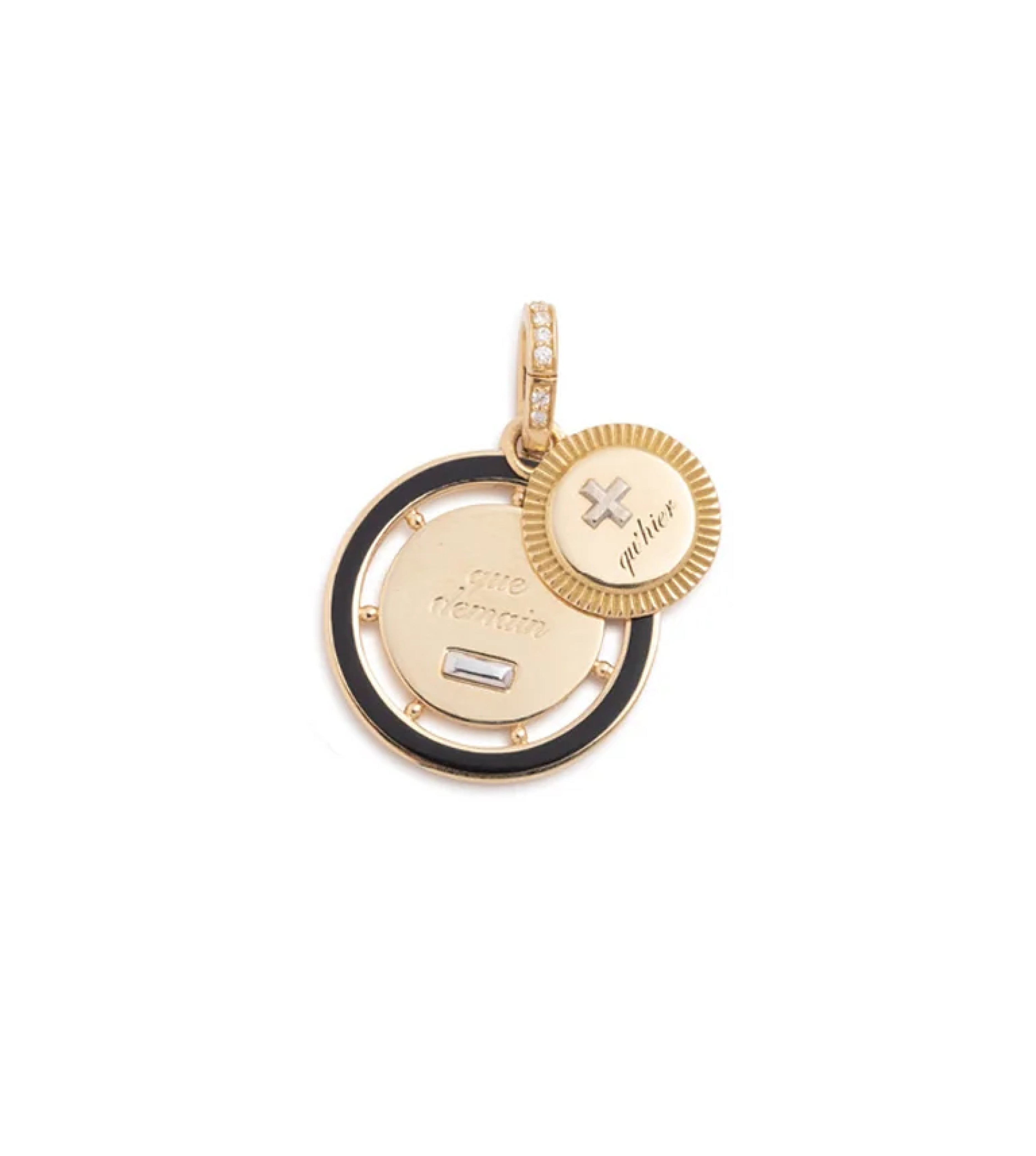 Ever Growing Love Vivacity Couple Medallion Necklace - Black with Annex Link Chain - Romantic Gift for Anniversaries, Weddings & Valentine's Day
