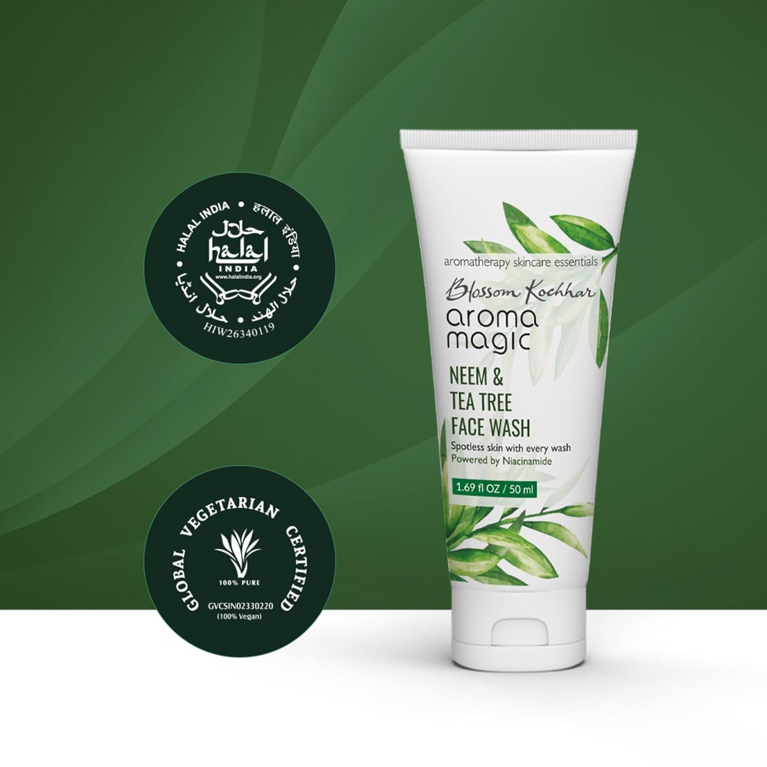 Aroma Magic Neem and Tea Tree Face Wash with Niacinamide - 100ml | Deep Cleansing, Acne Control & Oil Balancing | Perfect for Daily Skincare Routine