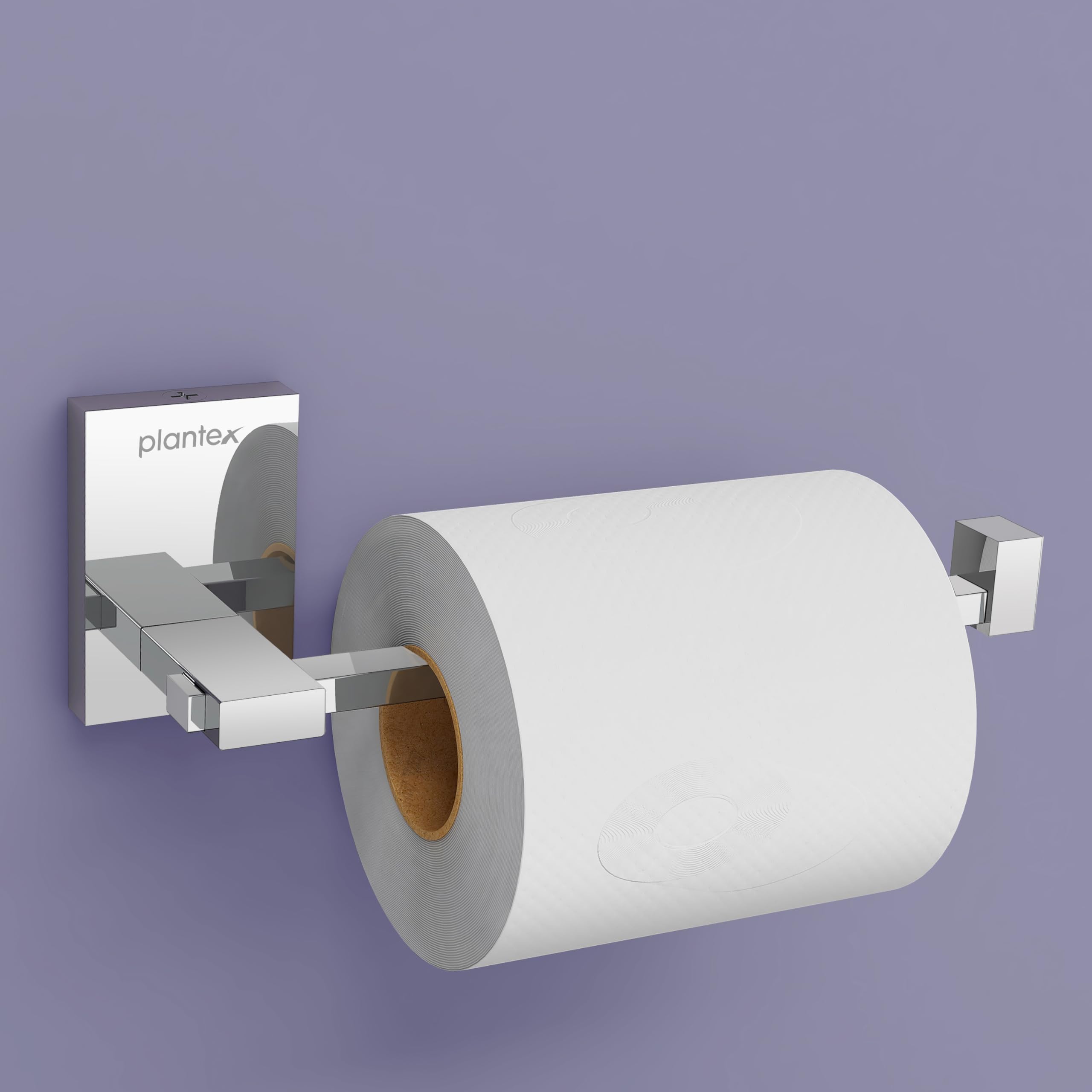 Plantex 304 Stainless Steel Toilet Paper Holder - Chrome Finish Bathroom Tissue Roll Dispenser for Modern Home & Commercial Restrooms - Durable & Rustproof Bath Accessory