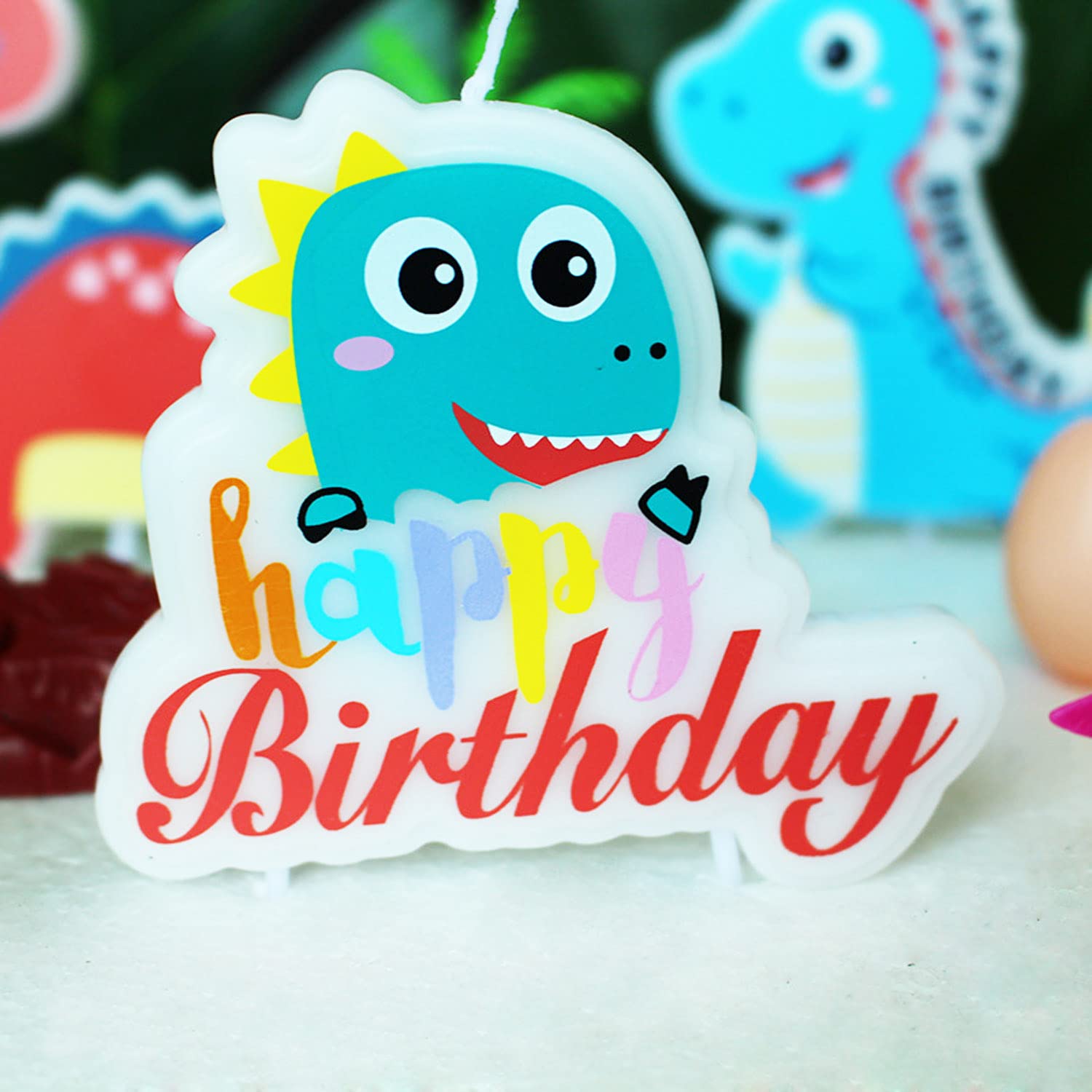 Dinosaur Candle Set - 6 Pack Cartoon T-Rex Birthday Candles for Kids, Party Decorations & Cake Toppers | Perfect for Birthday Parties, Baby Showers & Dinosaur Themed Events