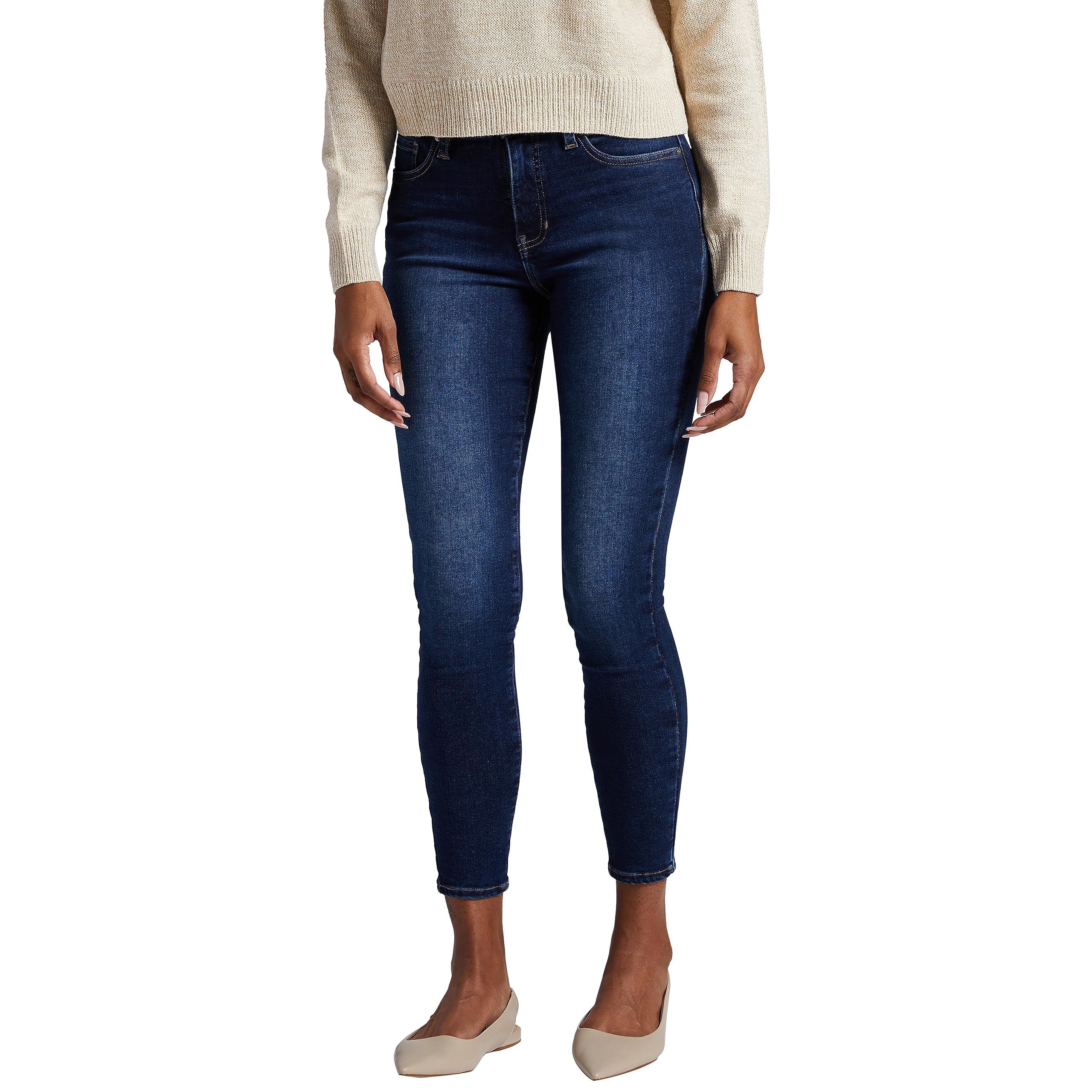 JAG Women's Forever Stretch Fit High Rise Skinny Jeans - Slimming & Comfortable Denim Pants for Everyday Wear, Work & Casual Outfits