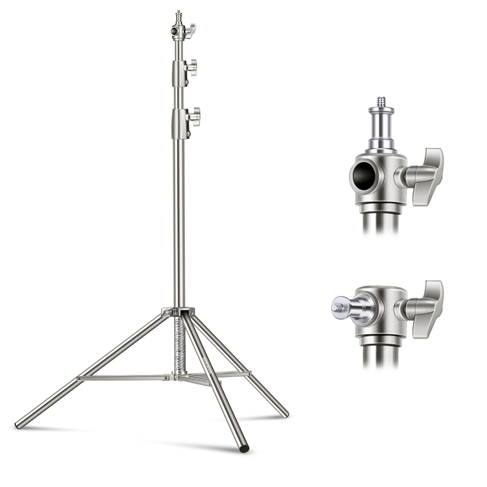 NEEWER ST 220SS/ST 280SS Professional Stainless Steel Light Stand for Photography, Video Studio, YouTube & TikTok Content Creation - Heavy Duty Tripod for Camera, Lighting Equipment & Backdrops