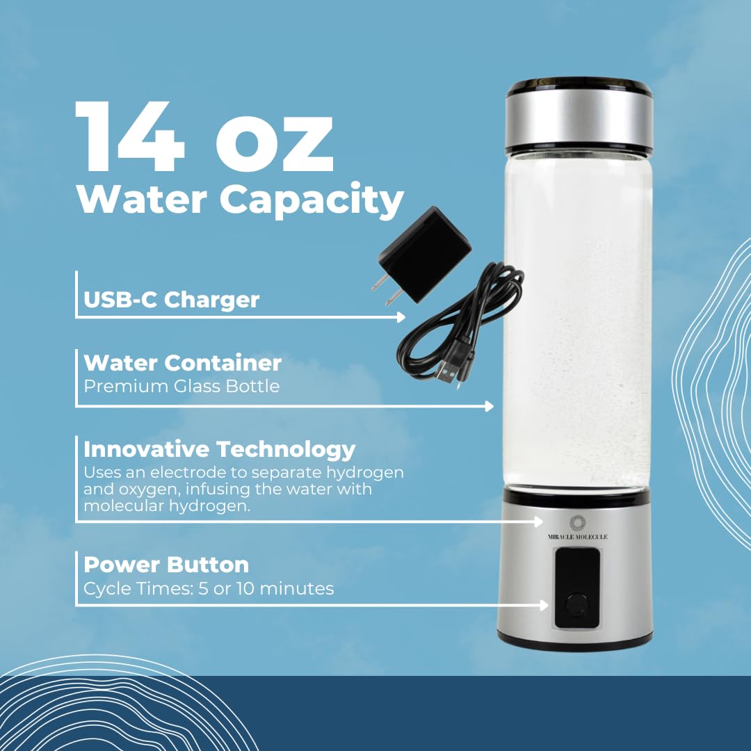 Premium Hydrogen Water Bottle Generator with 5 PPM & SPE 2024 Technology - Pure Hydrogen Infused Water Maker for Hydration, Detox & Wellness - Perfect for Home, Gym, Travel & Office Use