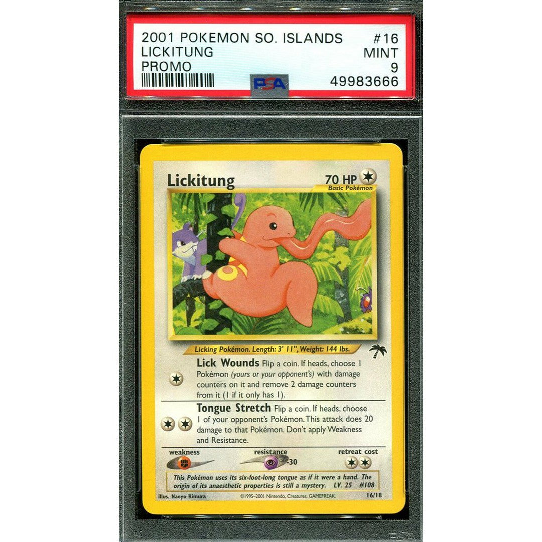 2001 Pokemon Southern Islands Promo Lickitung PSA 9 Graded Card - Rare Collectible for Pokemon TCG Fans & Gaming Enthusiasts