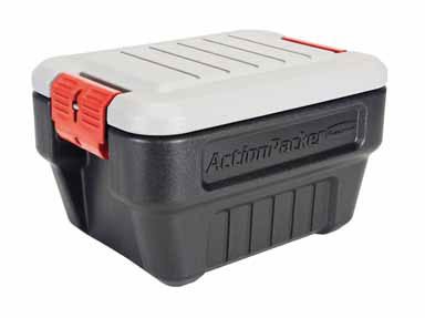 Rubbermaid 1949040 8 Gallon Mini ActionPacker® Storage Containers - Durable Plastic Bin for Camping, Garage, Sports Gear & Home Organization - Waterproof & Stackable Design