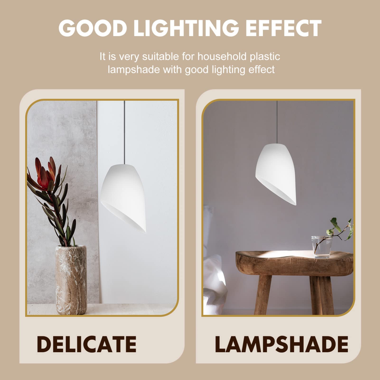 5-Pack Cabilock Horseshoe Lamp Shades - White Plastic Replacement Lampshades for Desk Lamps, Chandeliers & Pendant Lights - Durable Inclined Design for Home, Office & Restaurant Lighting Decor
