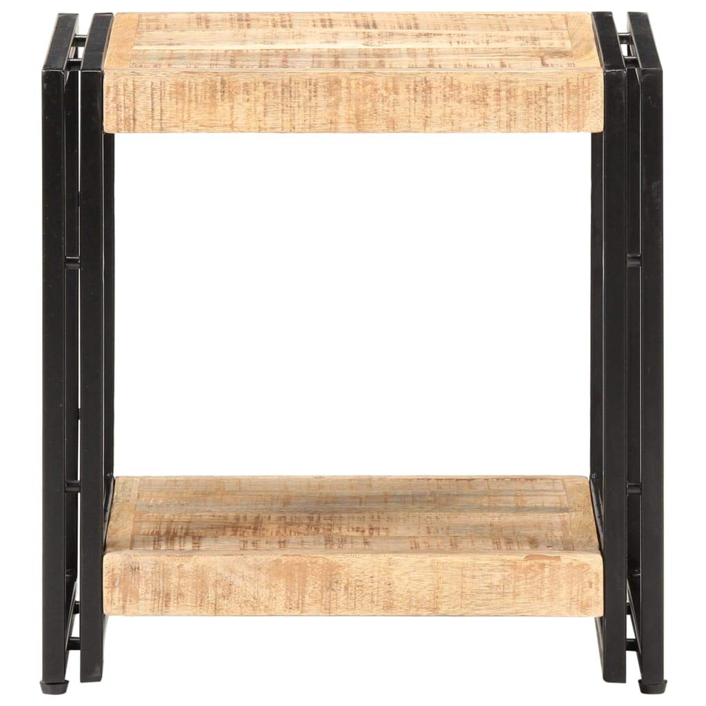 Rustic Mango Wood Side Table - 15.7