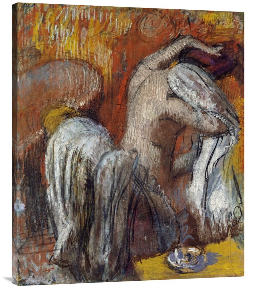 Edgar Degas Woman Drying Herself Canvas Wall Art Print - Gallery Wrap Giclee Reproduction - Home & Office Decor - Perfect for Living Room, Bedroom or Office Wall Decor