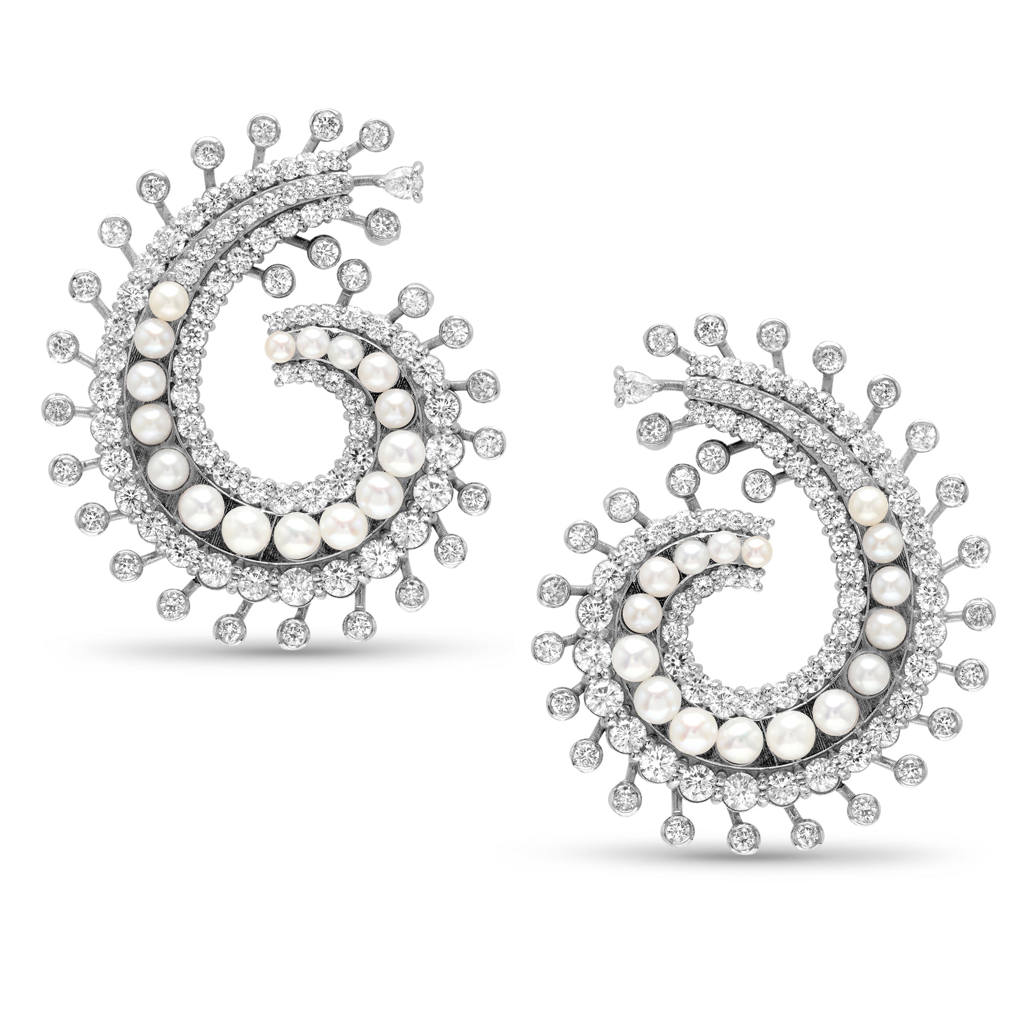 Elegant Pearl Curls Earrings for Women - Vintage Dangle Drop Earrings for Party, Wedding & Special Occasions